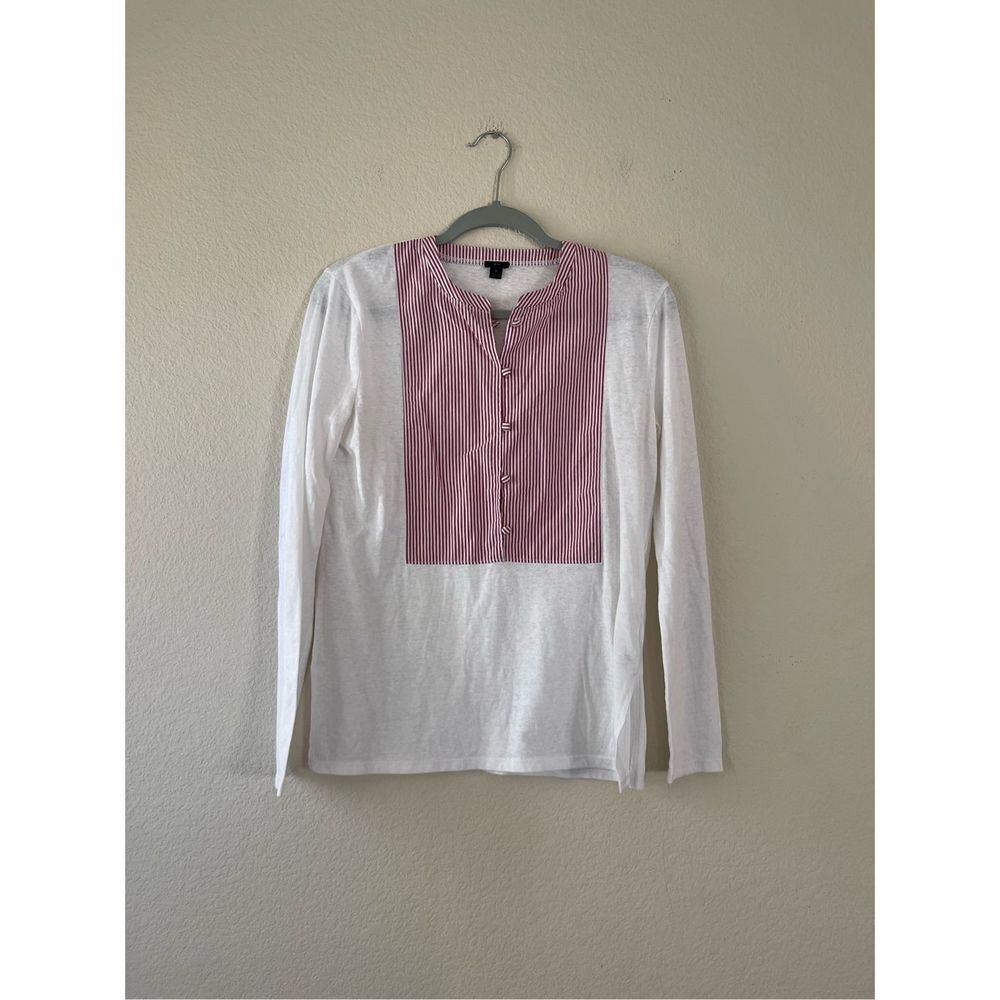 J crew Henley cotton blend long sleeve blouse size small